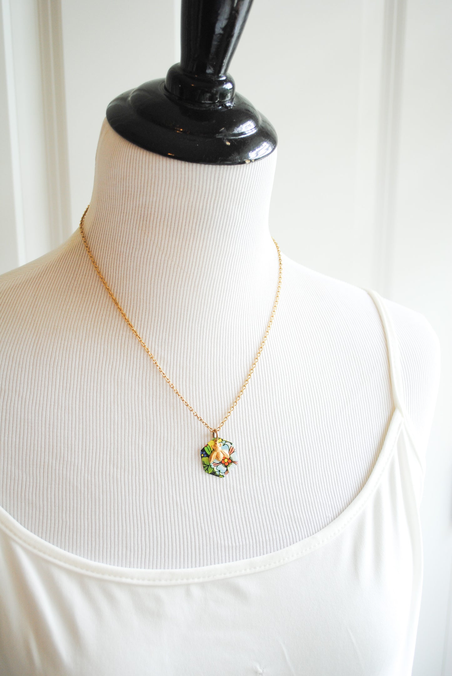 Floral Honey Bee Necklace
