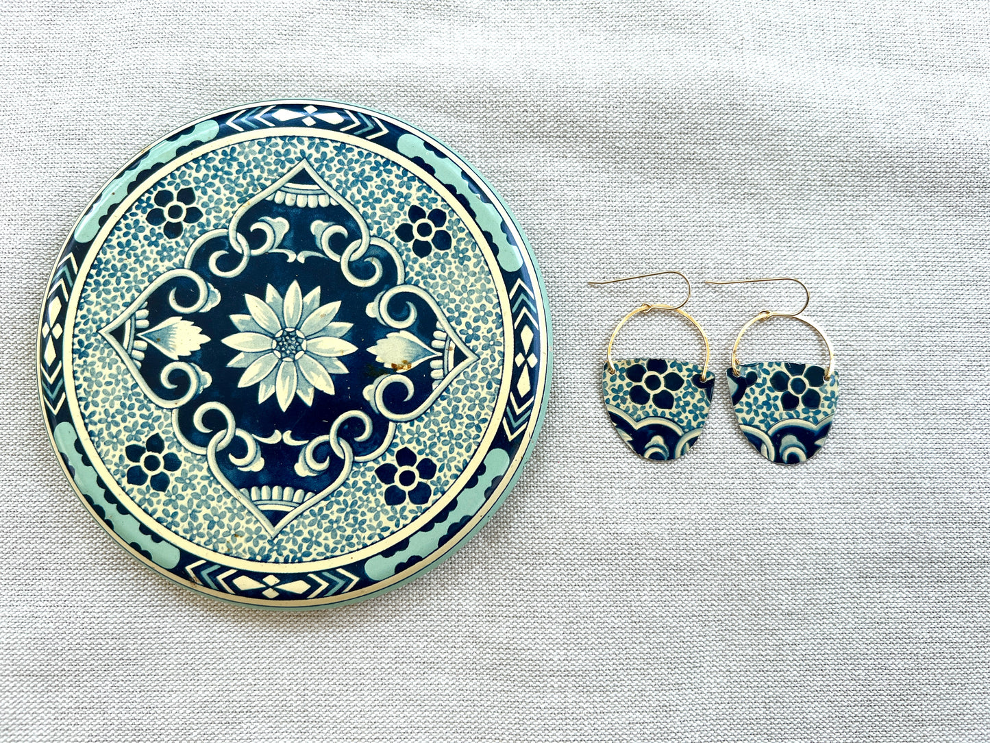 St. Augustine Blue Collection - Basket Earrings