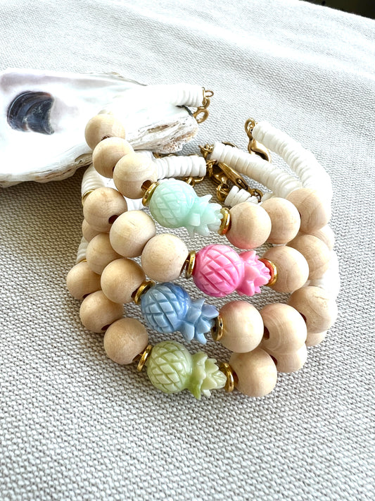 Pineapple Memory Wire Bracelets