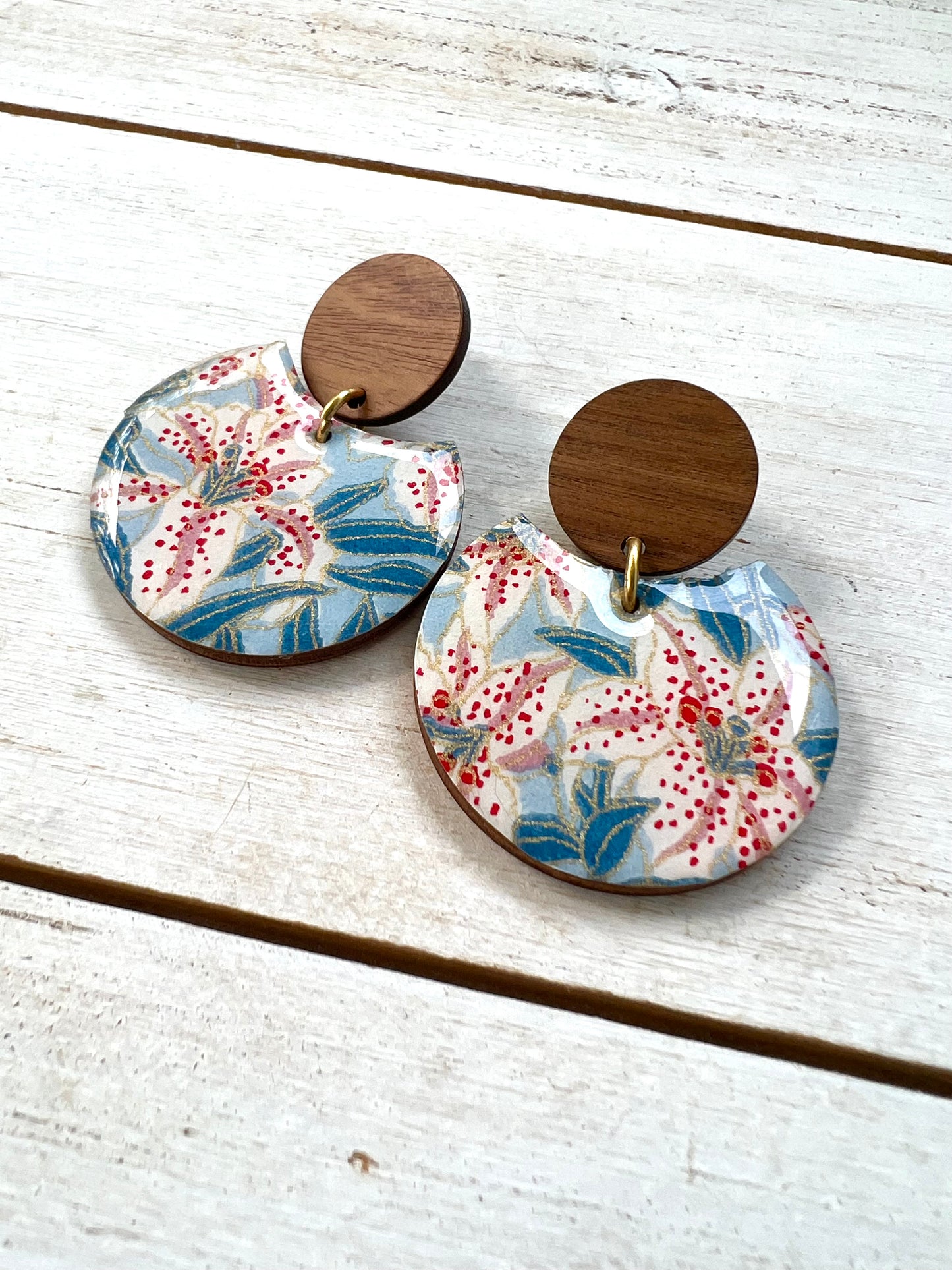 Stargazer Lilly Chiyogami Earrings