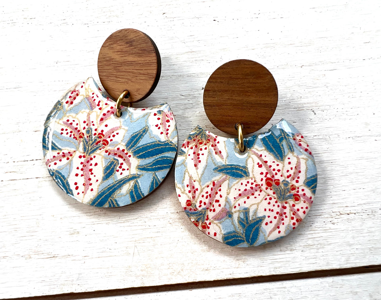 Stargazer Lilly Chiyogami Earrings