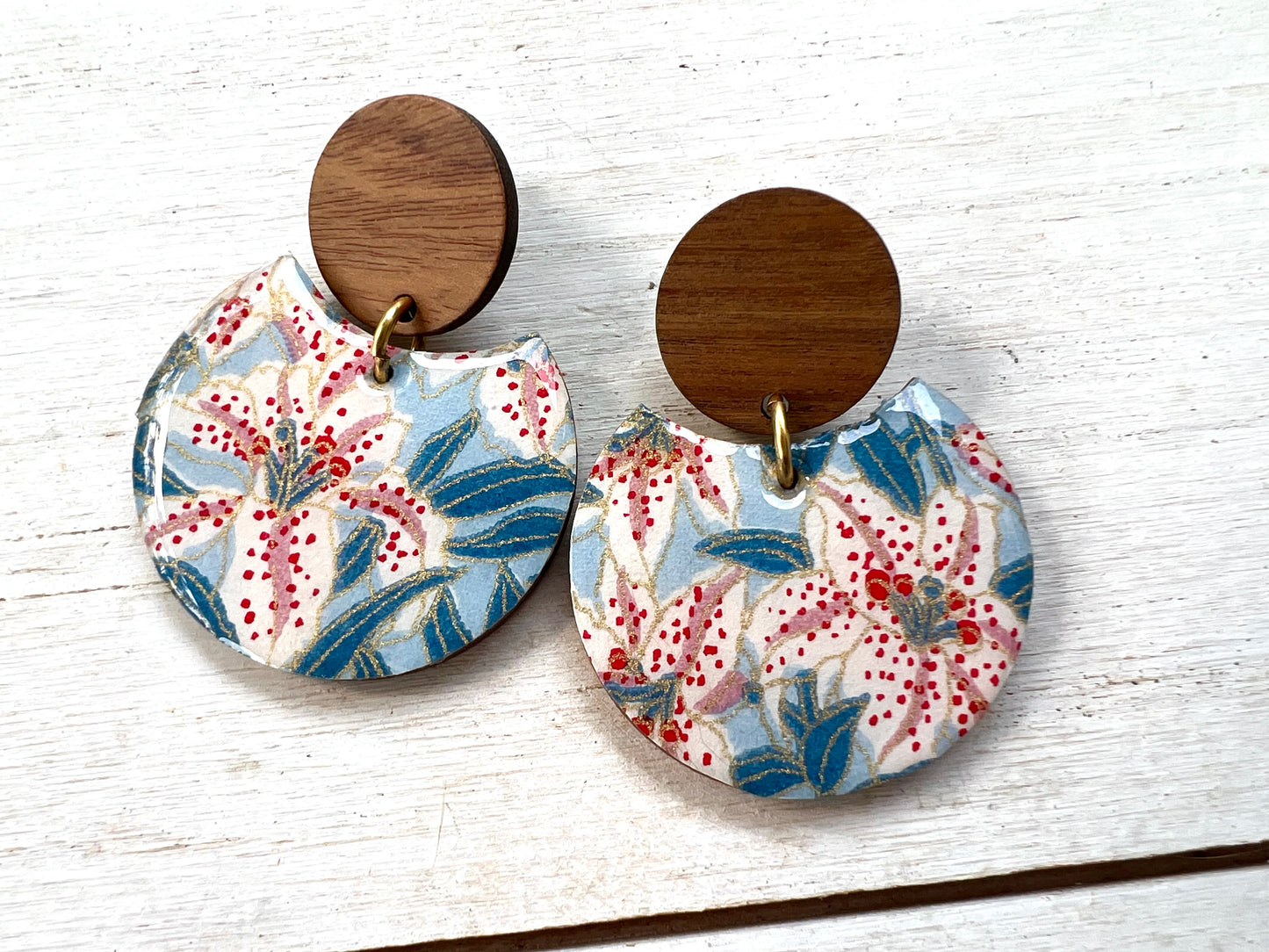 Stargazer Lilly Chiyogami Earrings