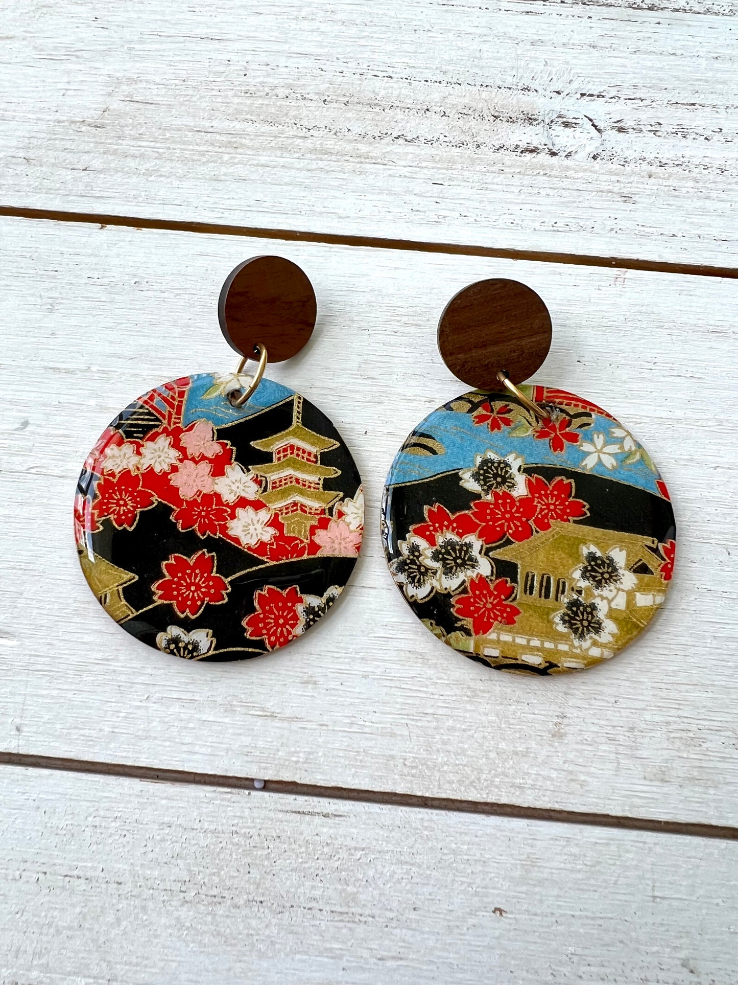 Chinoiserie Chiyogami Earrings