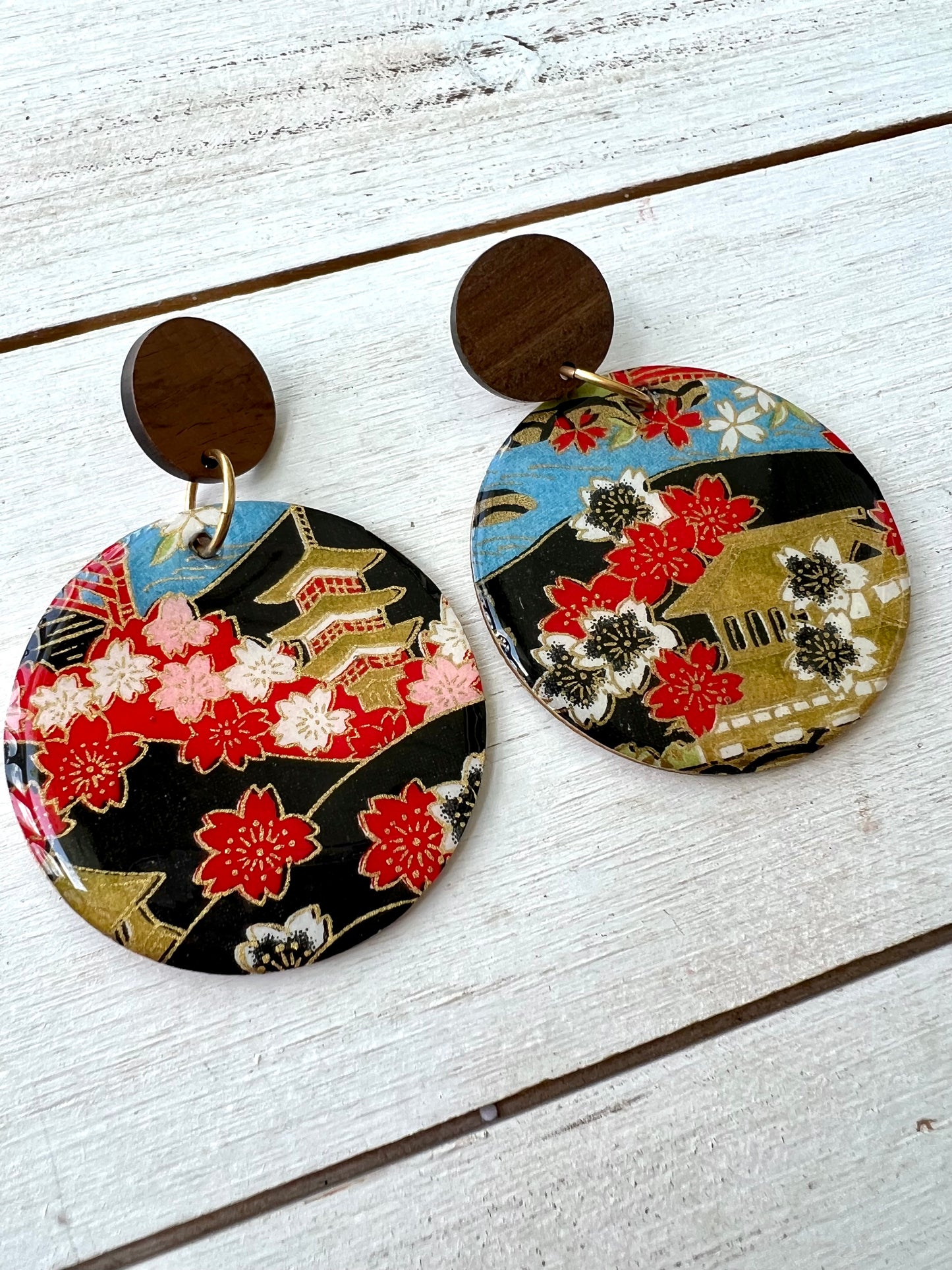 Chinoiserie Chiyogami Earrings