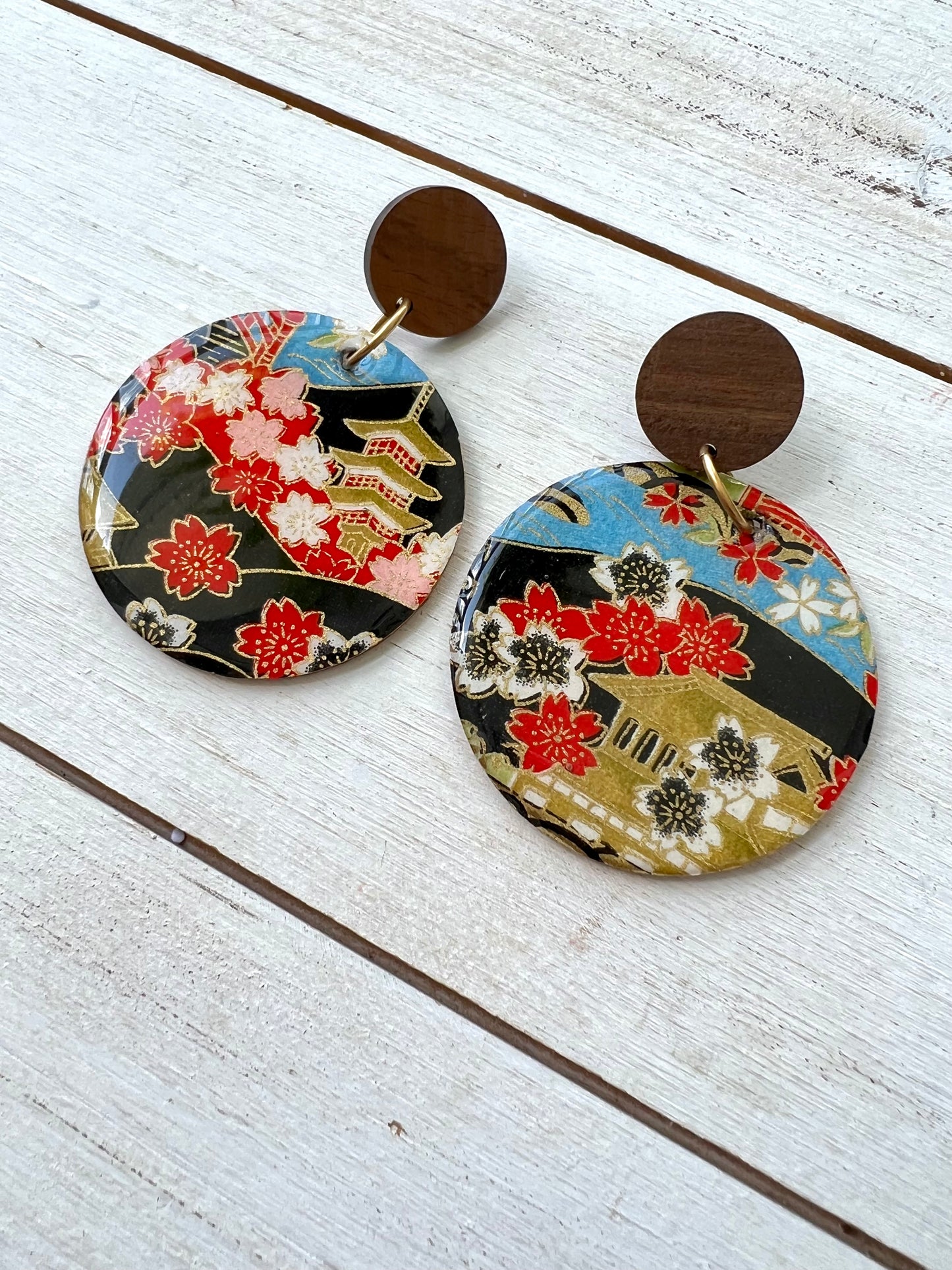 Chinoiserie Chiyogami Earrings