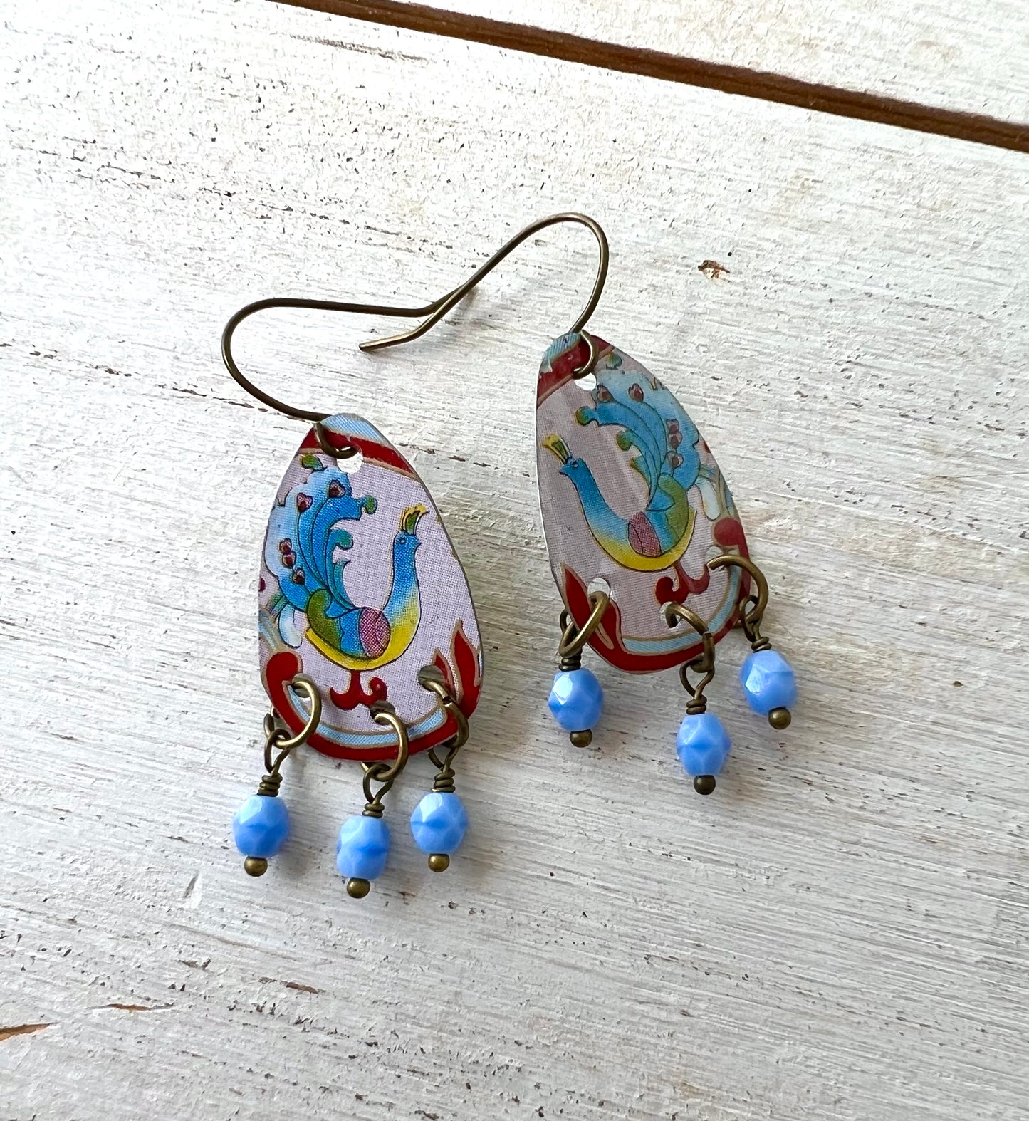 Peacock Chandelier Earrings