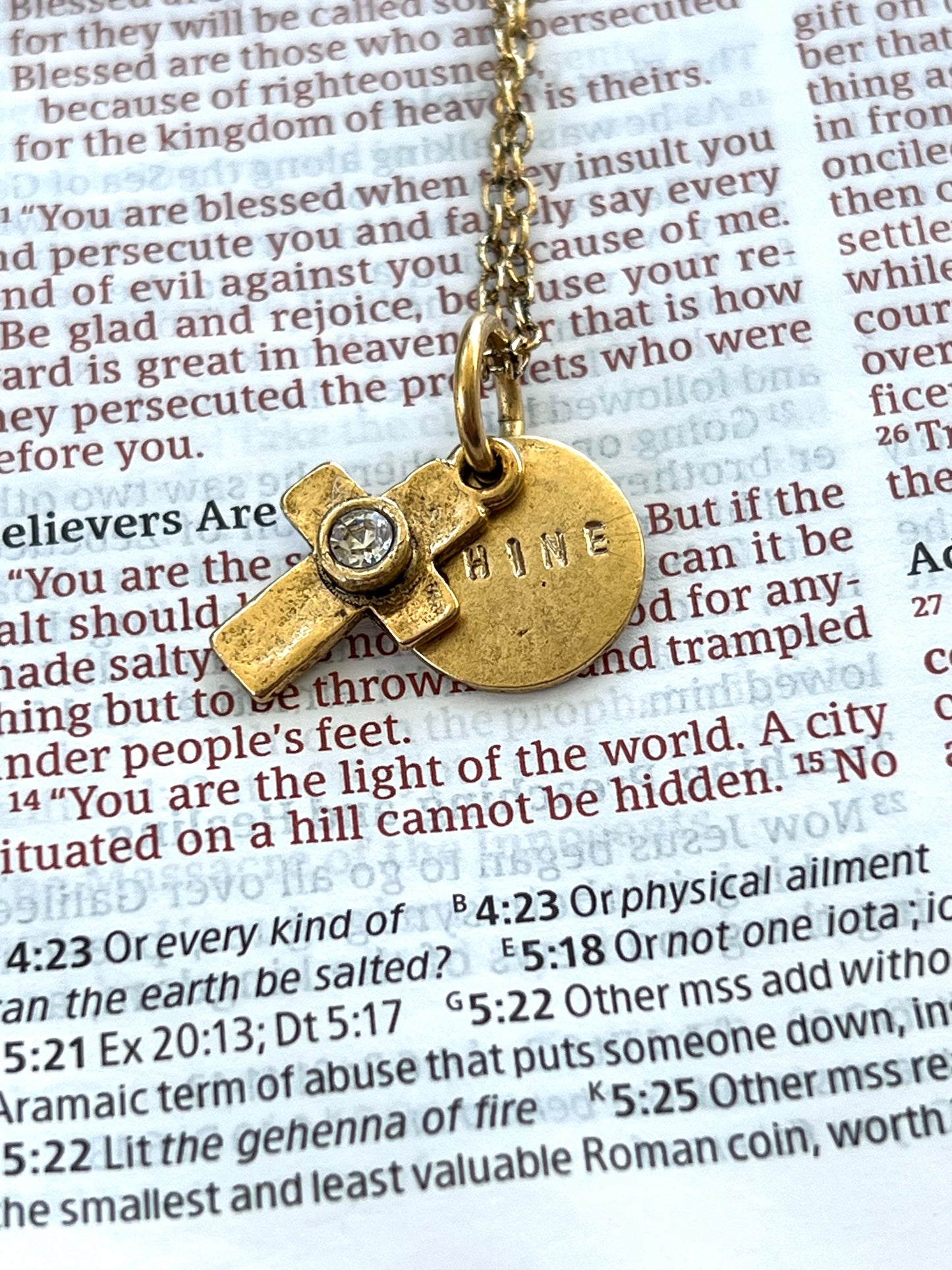 Shine Rhinestone Cross Necklace