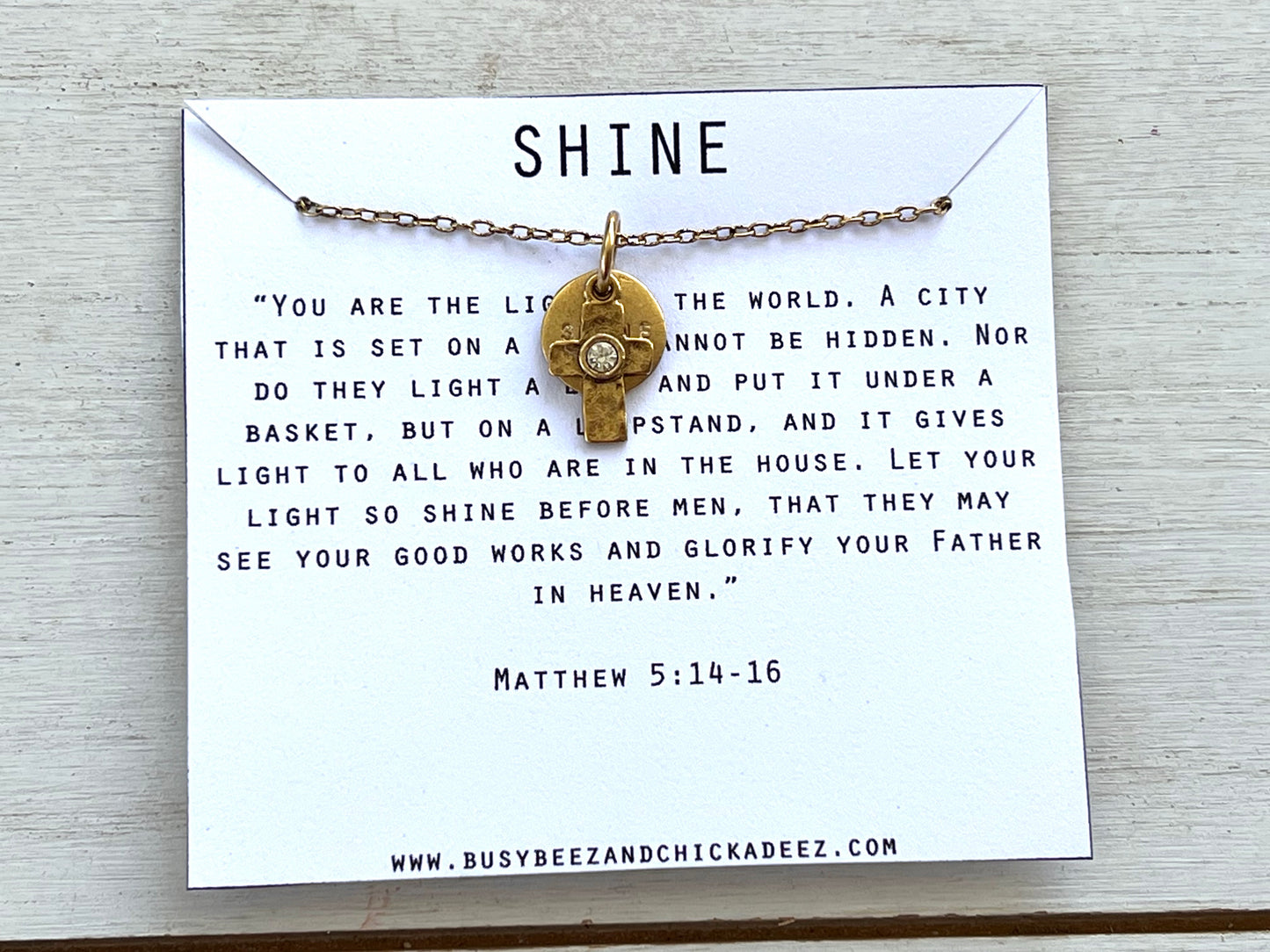 Shine Rhinestone Cross Necklace