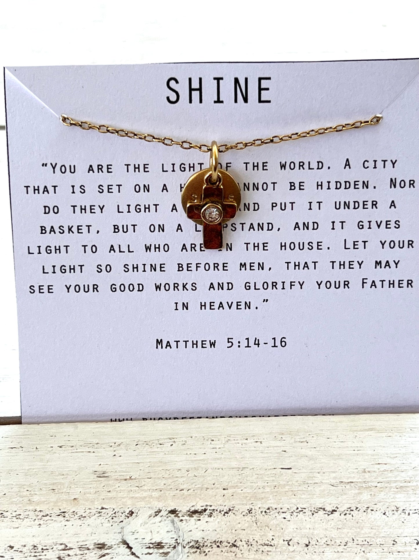 Shine Rhinestone Cross Necklace
