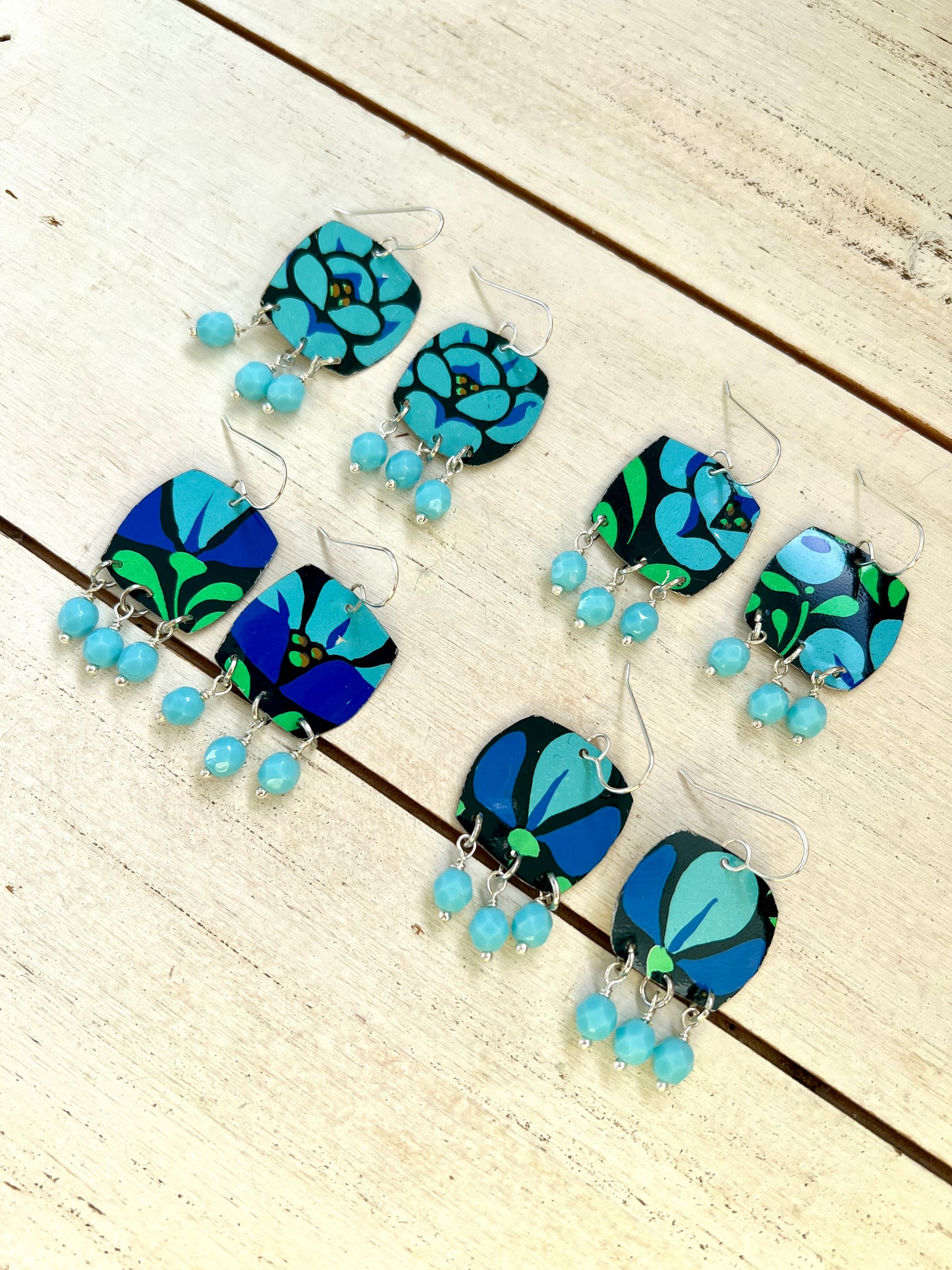 Linnea Collection - Cushioned Square Chandelier Earrings