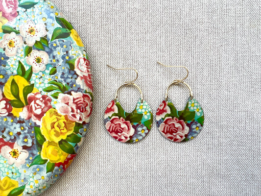 Cottage Garden Basket Earrings
