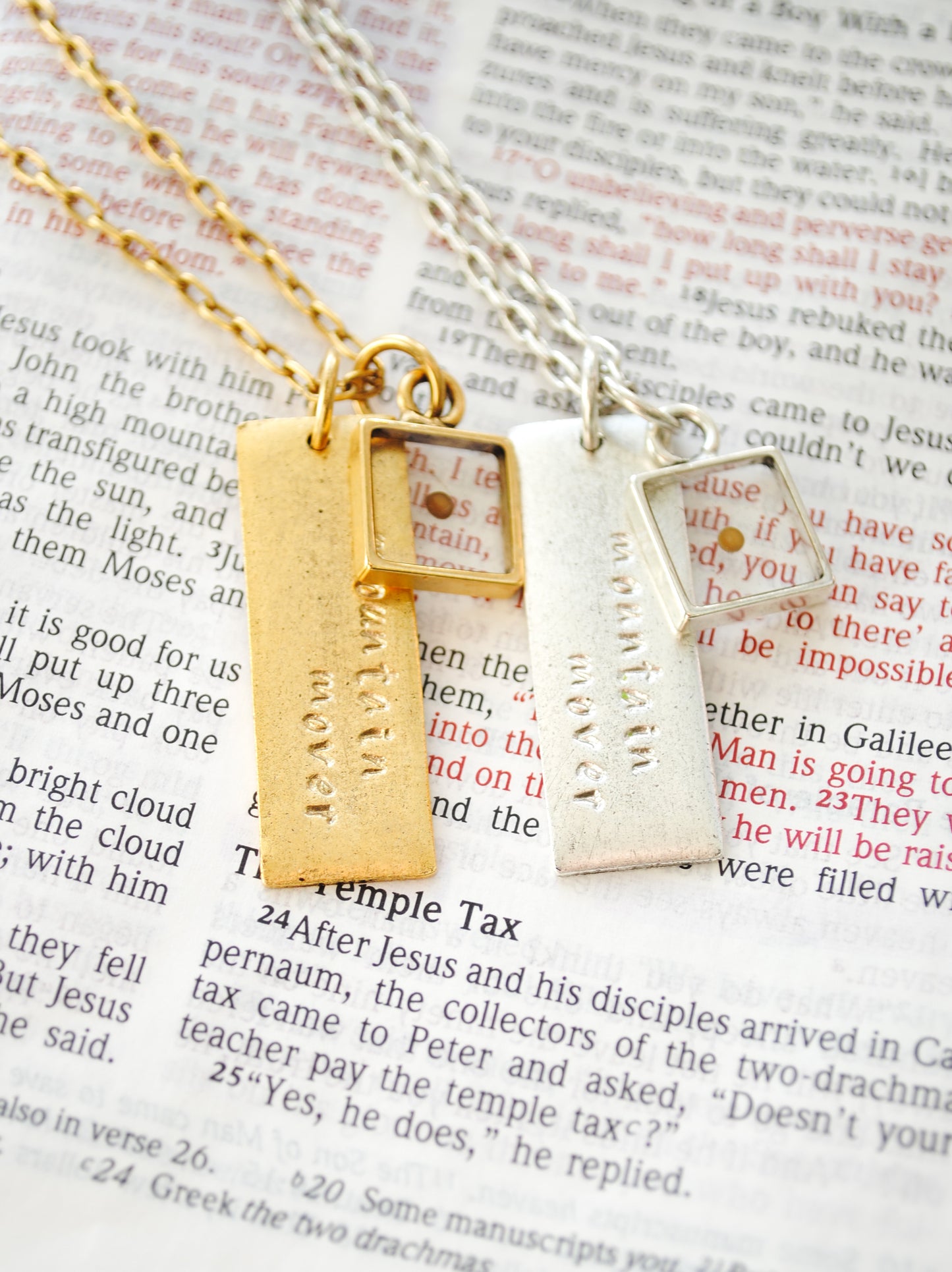 Mustard Seed Necklace - Mountain Mover - Matthew 17:20 - Faith Necklace - Christian Jewelry