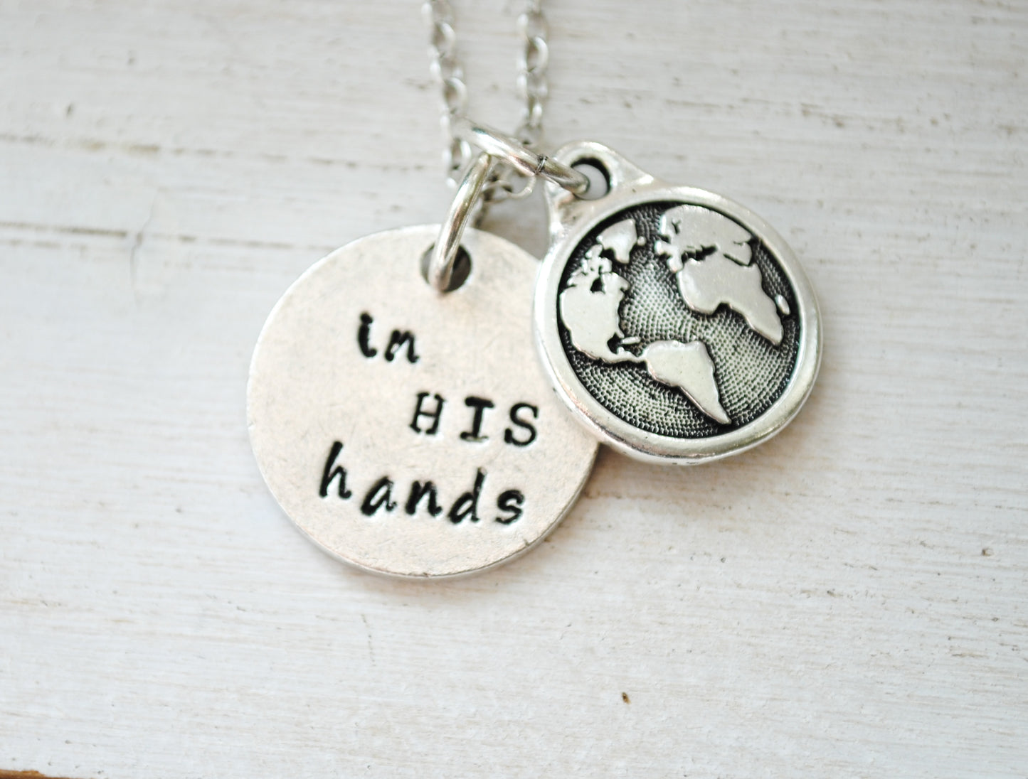 He's got the whole world in His hands - Christian Necklace, Faith Jewelry