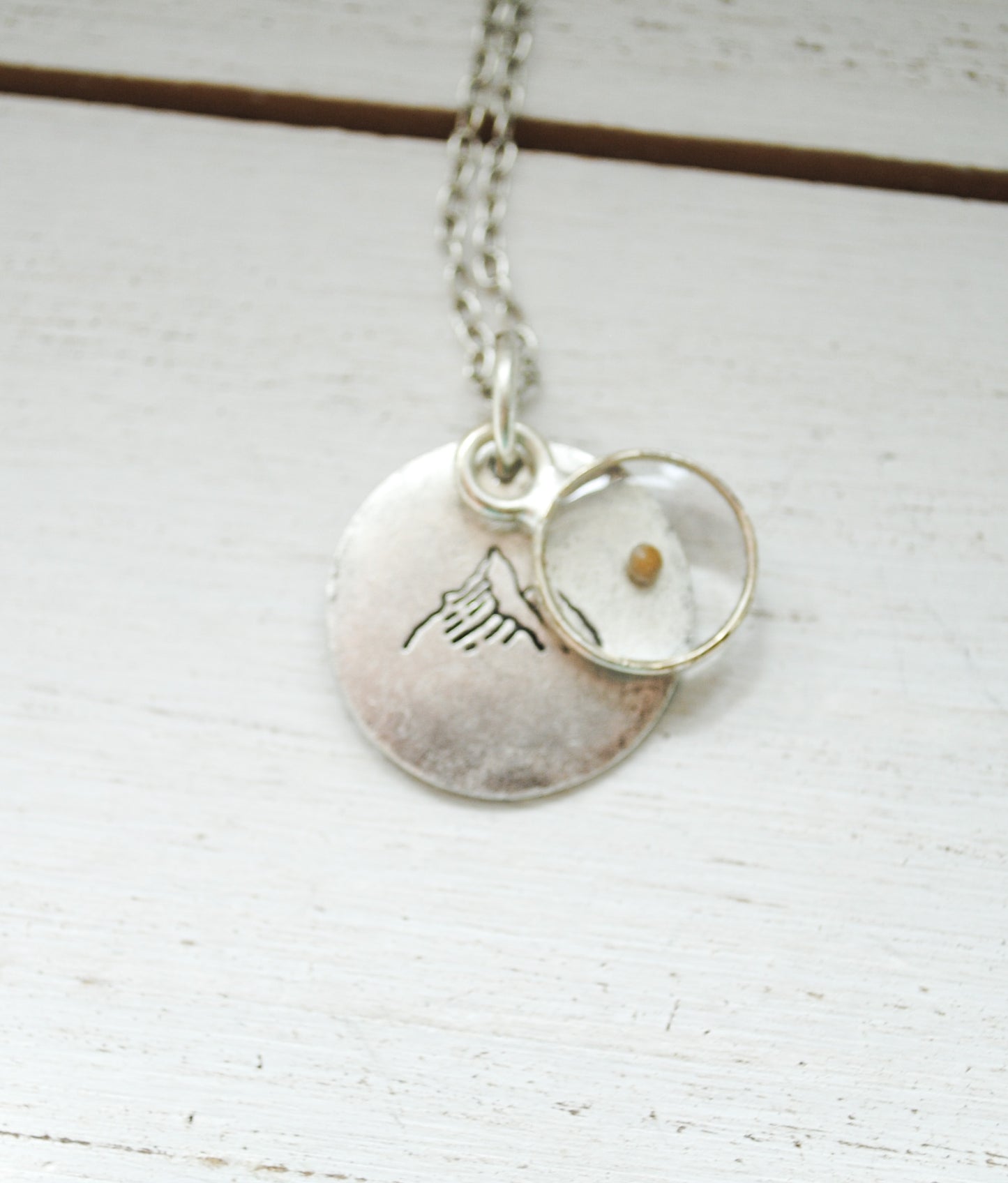 Faith can move mountains - Faith Necklace - Mountain Necklace, Mustard Seed Necklace, Christian Jewelry, Baptism, Confirmation