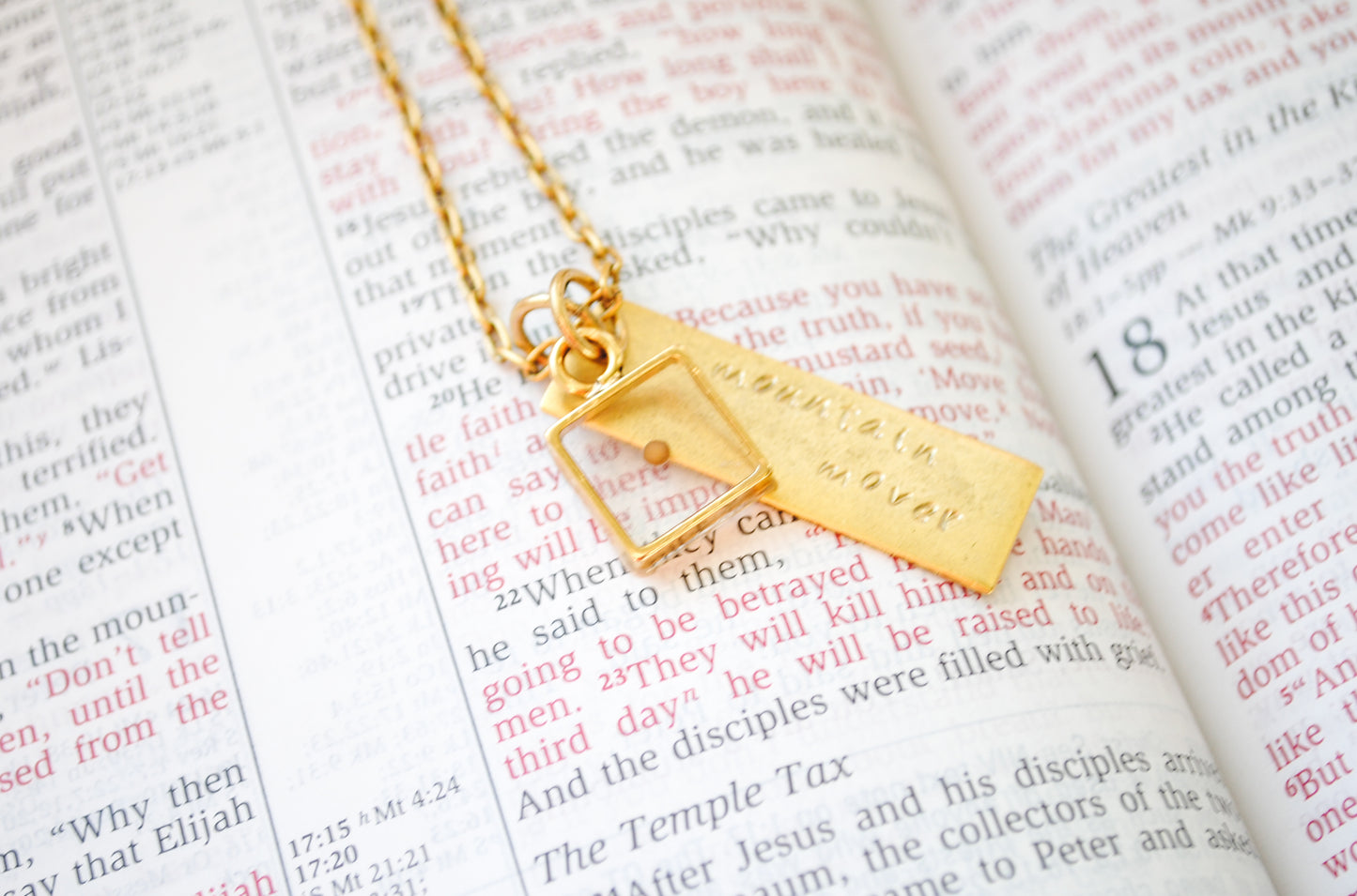 Mustard Seed Necklace - Mountain Mover - Matthew 17:20 - Faith Necklace - Christian Jewelry