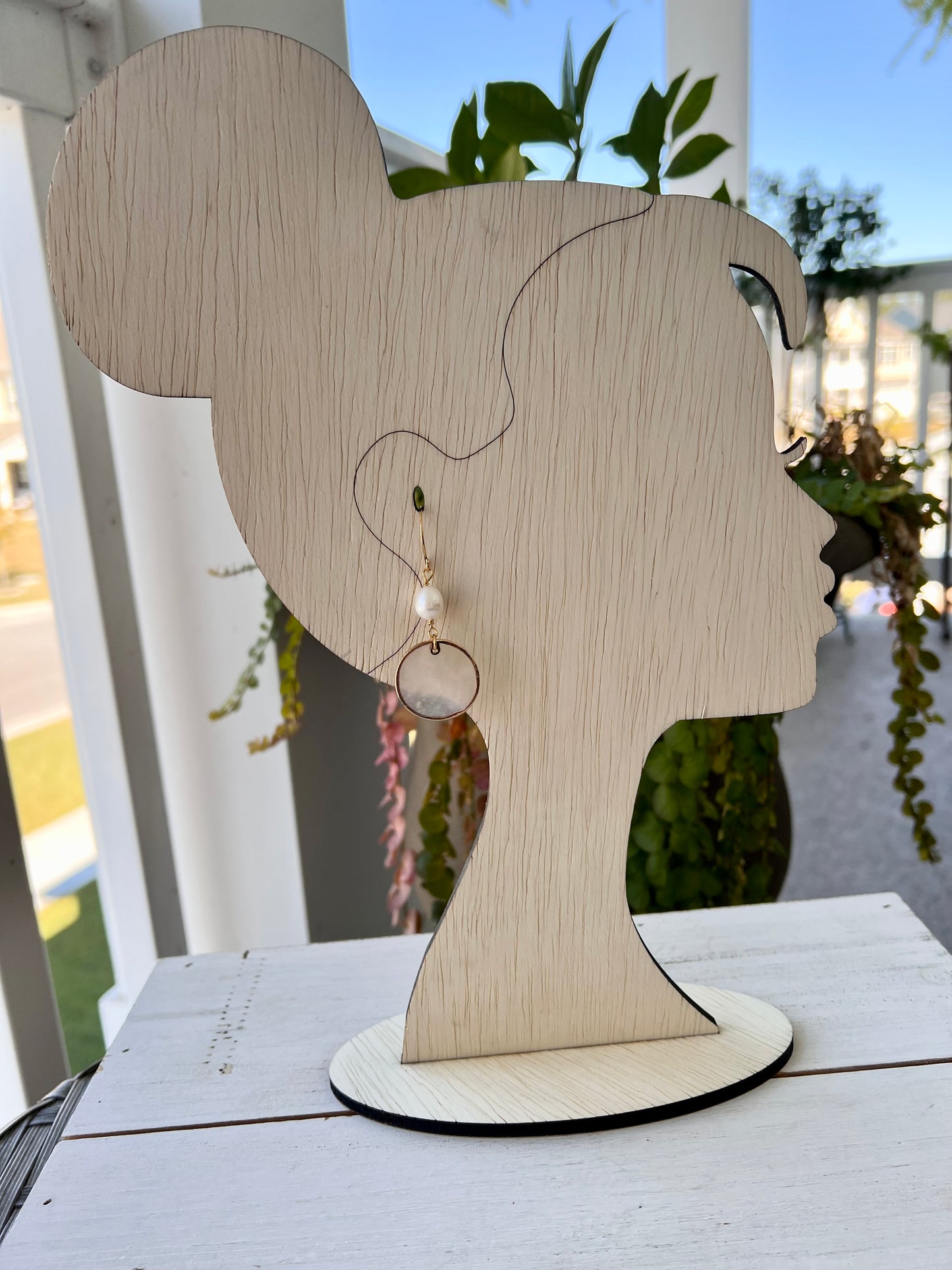 Capiz Shell Freshwater Pearl Earrings