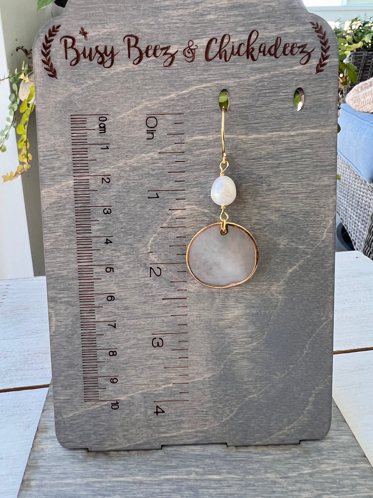Capiz Shell Freshwater Pearl Earrings
