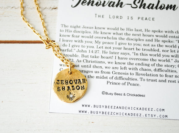 Jehovah Shalom Necklace - The Lord is Peace