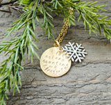 I fall asleep counting my blessings - White Christmas - Christmas Necklace