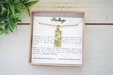 Kintsugi Inspired Pendants - Kintsugi Necklace Rectangle, green gingko leaf