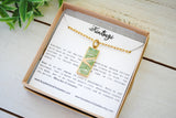 Kintsugi Inspired Pendants - Kintsugi Necklace Rectangle, green gingko leaf