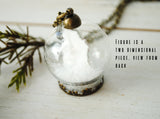 Snowman with Poinsettia Snow Globe Necklace