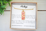 Kintsugi Inspired Pendants - Kintsugi Necklace Rectangle, red wave