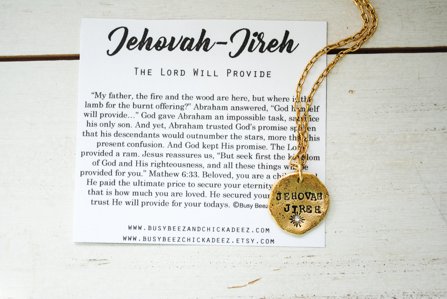 Jehovah Jireh Necklace - The Lord Will Provide