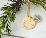 I fall asleep counting my blessings - White Christmas - Christmas Necklace