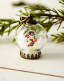 Mini Frosty with Poinsettia Snow Globe Necklace