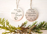 Christmas Necklace - White Christmas, Silent Night, Holiday Jewelry, Christmas Necklace - Silver