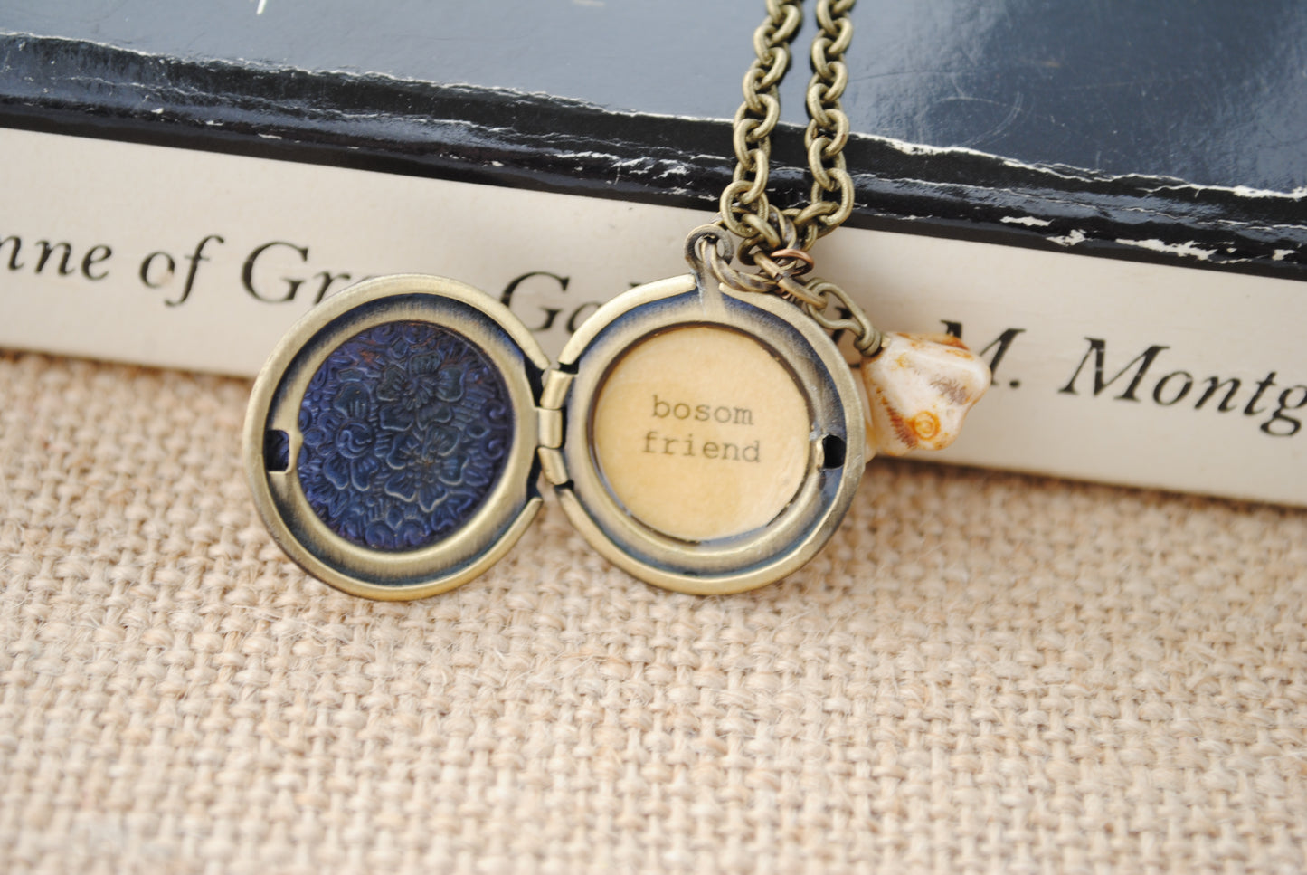 Anne of Green Gables Women's Locket - Bosom Friend in Antique Brass