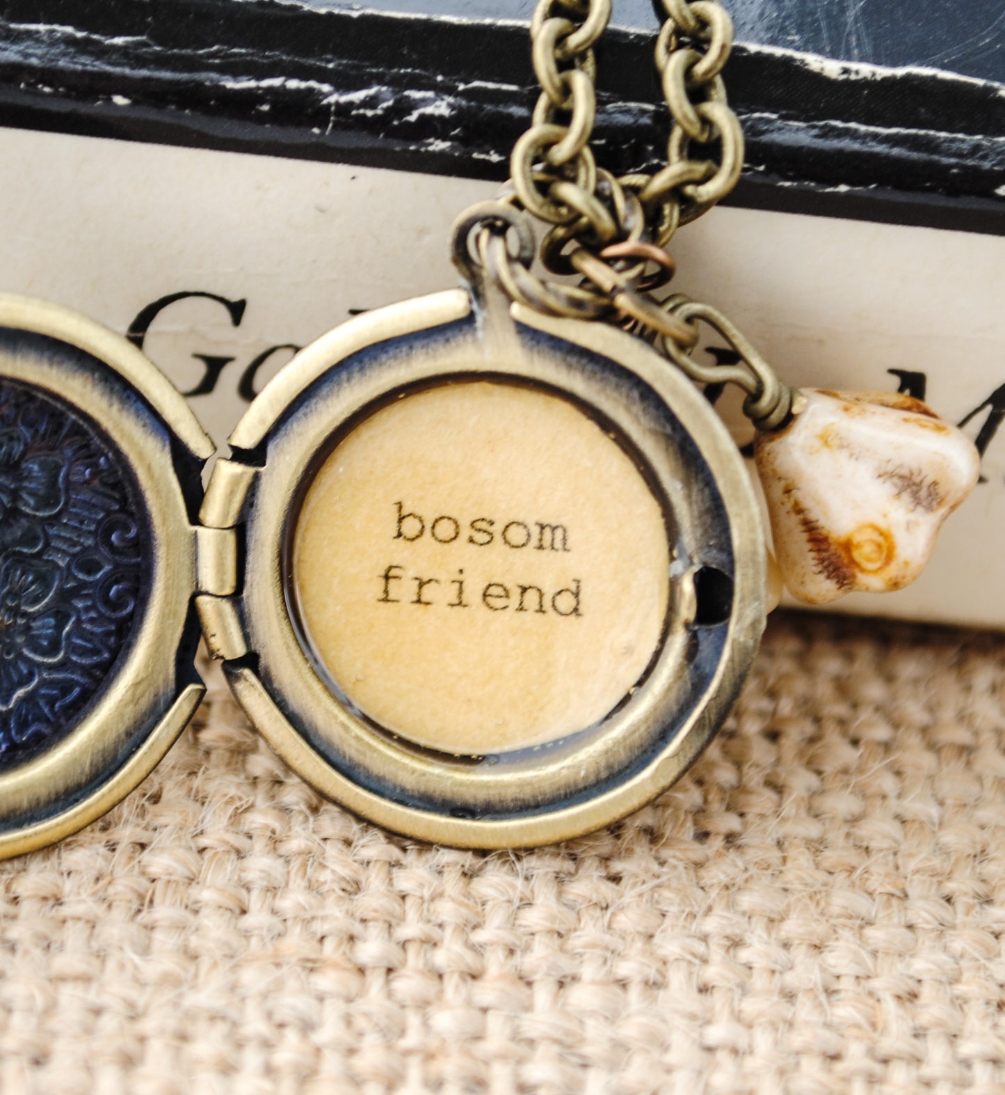 Anne of Green Gables Women's Locket - Bosom Friend in Antique Brass