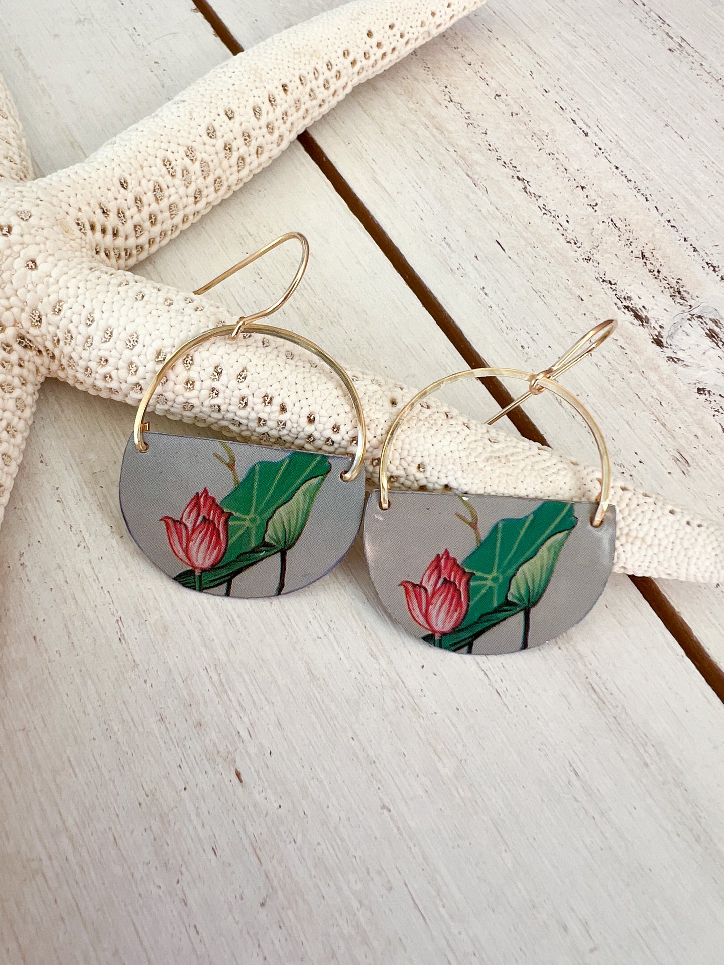 Waterlily Pond Collection - Half Circle Earrings