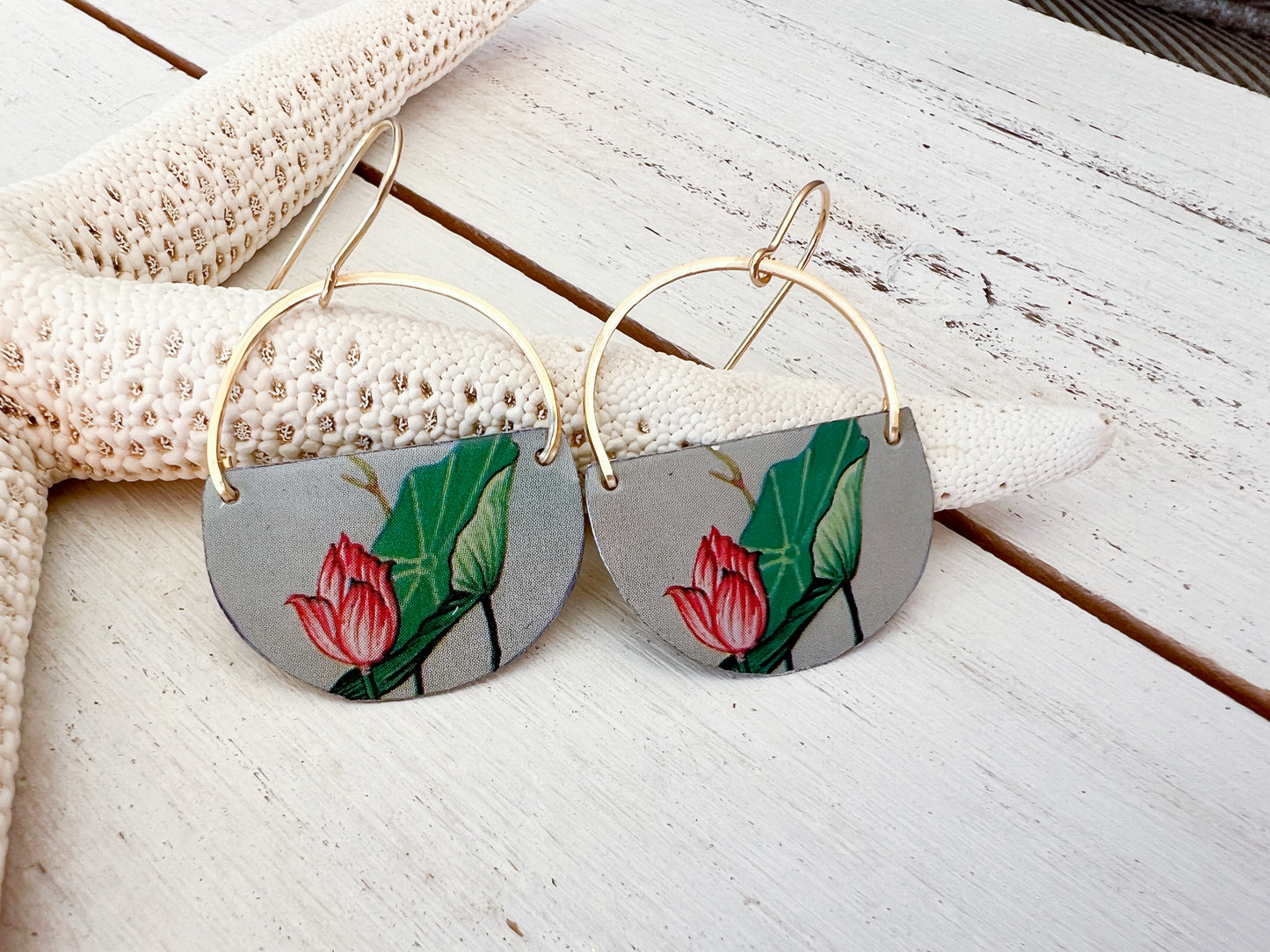 Waterlily Pond Collection - Half Circle Earrings