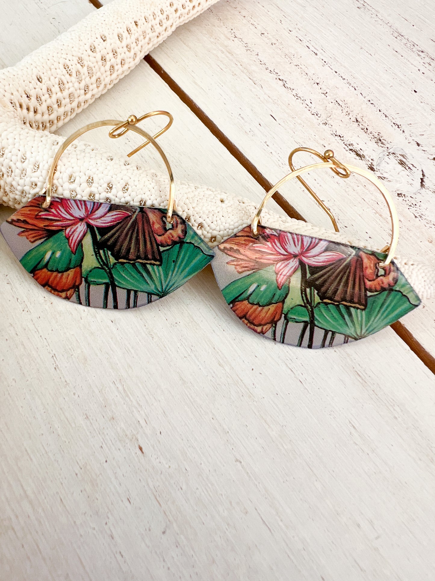 Waterlily Pond Collection - Fan Earrings