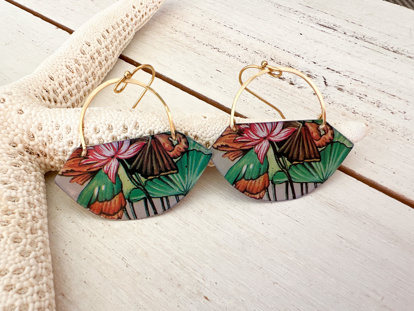 Waterlily Pond Collection - Fan Earrings