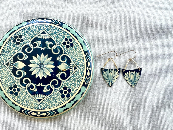 St. Augustine Blue Collection - Shield Earrings