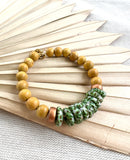 Green and White Fair Trade Beaded Bracelet