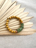 Green and White Fair Trade Beaded Bracelet