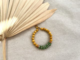 Green and White Fair Trade Beaded Bracelet