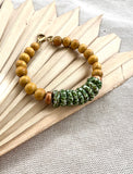 Green and White Fair Trade Beaded Bracelet