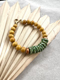 Green and White Fair Trade Beaded Bracelet