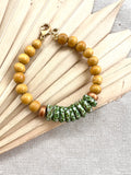 Green and White Fair Trade Beaded Bracelet