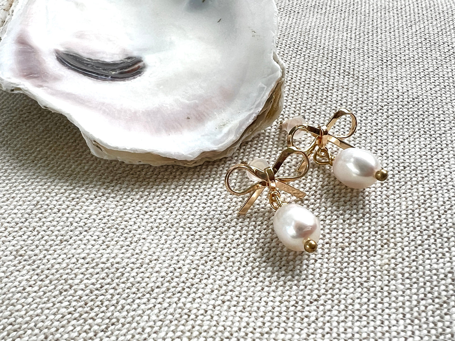 Bow Fresh Water Pearl Earrings - Coastal Cowgirl