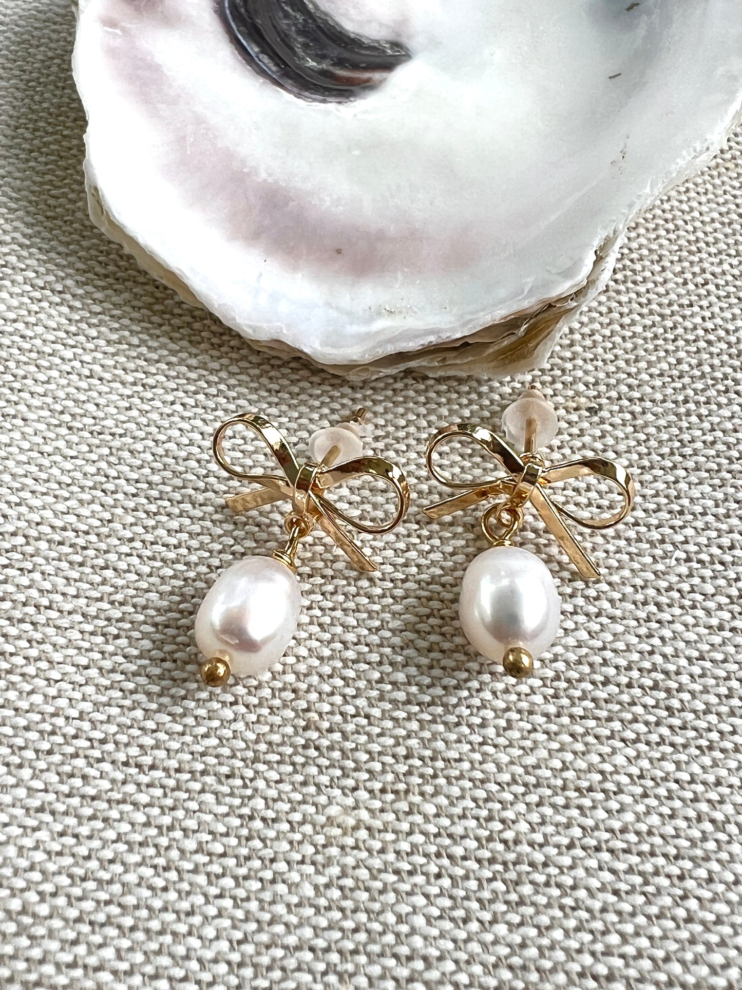 Bow Fresh Water Pearl Earrings - Coastal Cowgirl