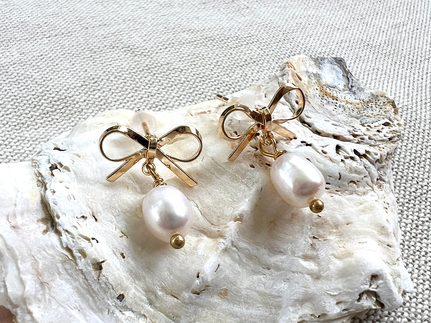 Bow Fresh Water Pearl Earrings - Coastal Cowgirl