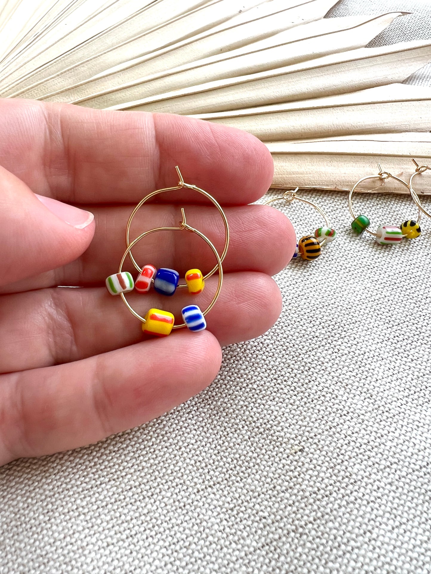 Fair Trade Ghana Bead Hoops