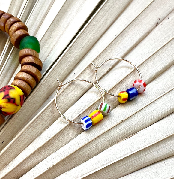 Fair Trade Ghana Bead Hoops