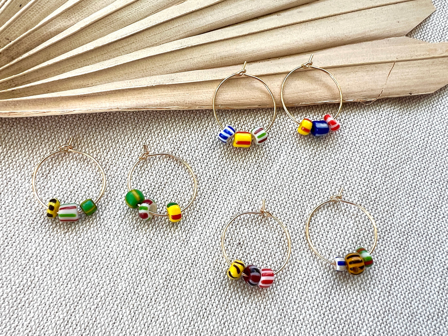 Fair Trade Ghana Bead Hoops